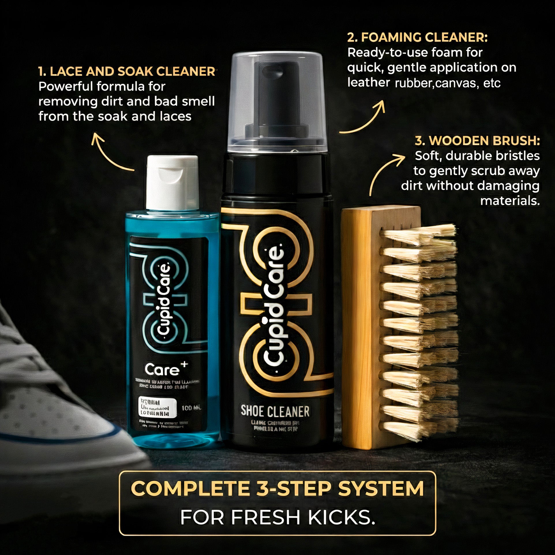 Cupid Care – 3 Step Complete Footwear Cleaning Kit